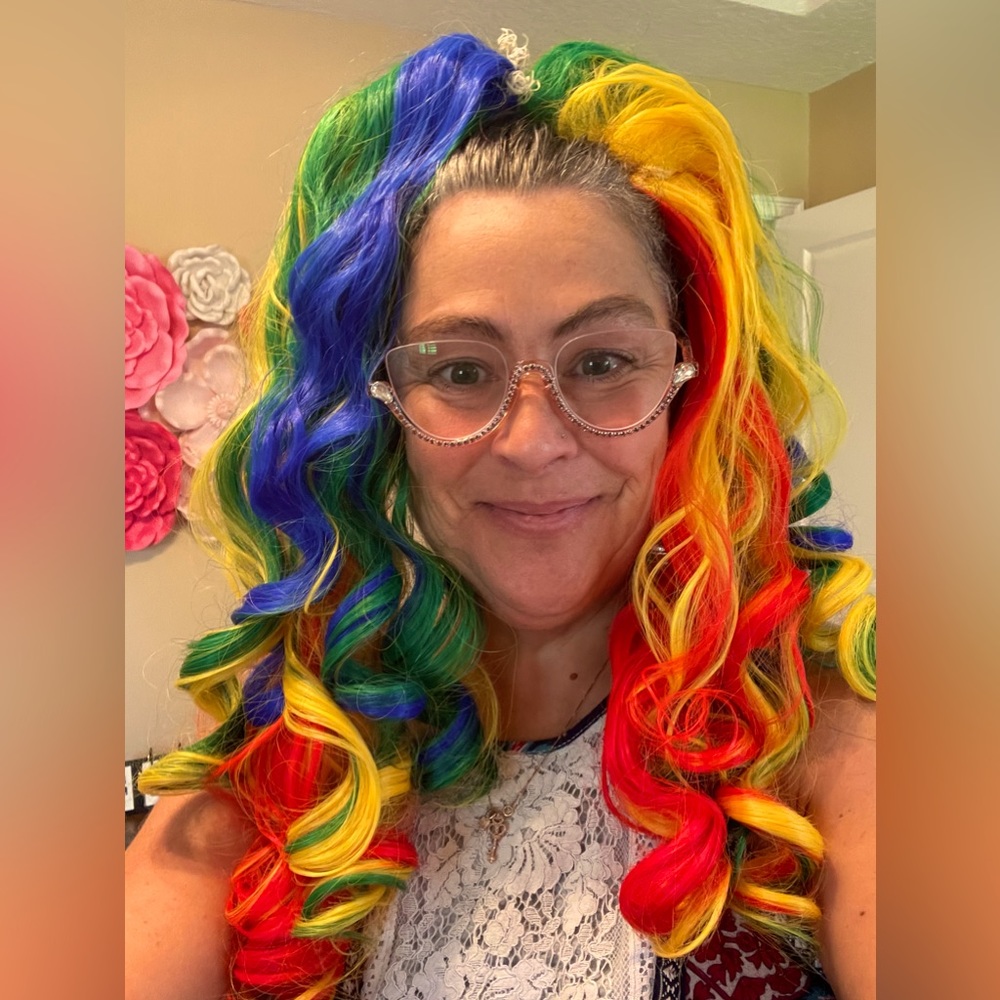 Rainbow Cosplay Synthetic Ponytail Claw Clip Wig Extensions
